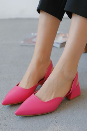 Kadın Jozi Kısa Topuklu Ayakkabı - Fuşya Deri