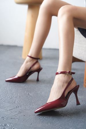 Kadın Montana İnce Topuklu Ayakkabı - Bordo-Rugan