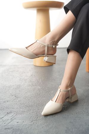 Kadın Moment Kısa Topuku Ayakkabı - Ten-Rugan