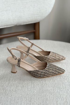 Kadın Erica Topuklu Ayakkabı - Hasır-Ten