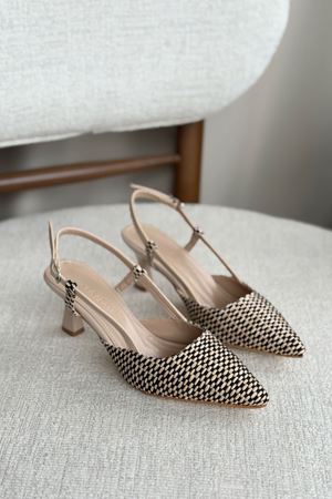 Kadın Erica Topuklu Ayakkabı - Hasır-Ten