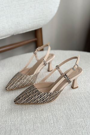 Kadın Erica Topuklu Ayakkabı - Hasır-Ten