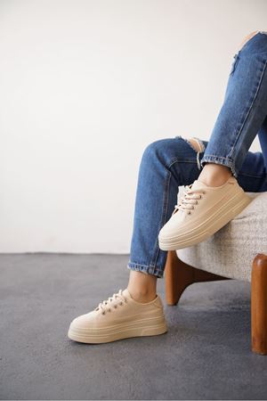 Kadın Blade Keten Yazlık Spor Ayakkabı - Ten