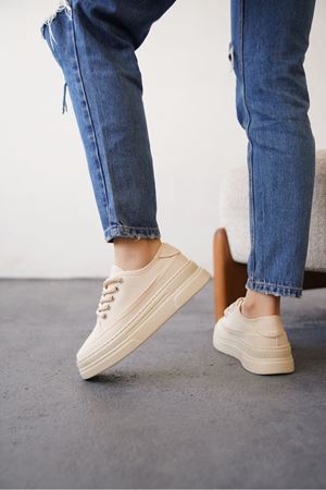 Kadın Blade Keten Yazlık Spor Ayakkabı - Ten