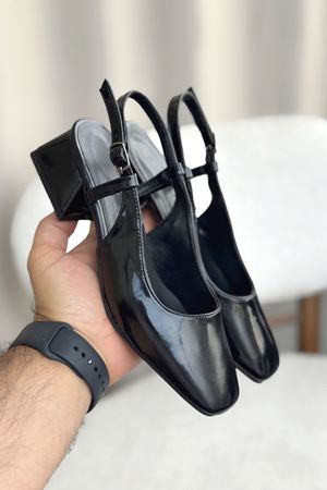 Kadın Pogba Kısa Topuklu Ayakkabı - siyah-rugan