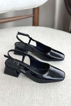 Kadın Pogba Kısa Topuklu Ayakkabı - siyah-rugan