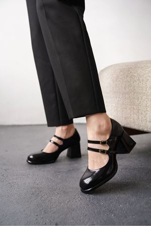 Kadın Gomes Platform Topuklu Ayakkabı - siyah-rugan