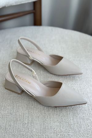 Kadın Monaco Kısa Topuklu Ayakkabı - Ten Deri