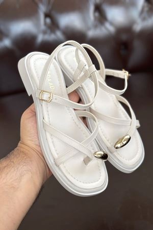 Kadın Robena Parmak Arası Sandalet - Ten Deri