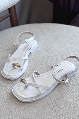 Kadın Robena Parmak Arası Sandalet - Beyaz