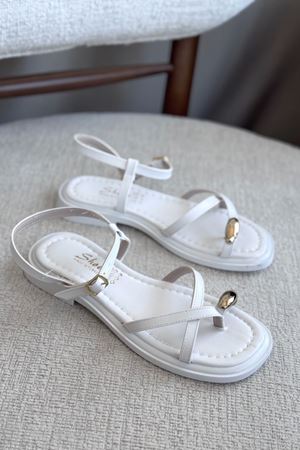 Kadın Robena Parmak Arası Sandalet - Beyaz