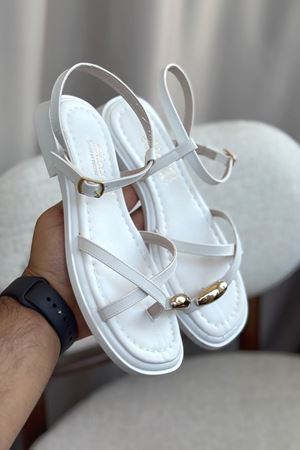 Kadın Robena Parmak Arası Sandalet - Beyaz