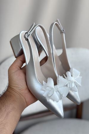 Kadın Howen Kısa Topuklu Ayakkabı - Gümüş