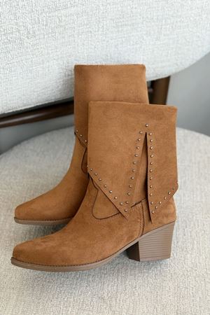 Kadın Bongo Troklu Kovboy Bot - Taba Süet