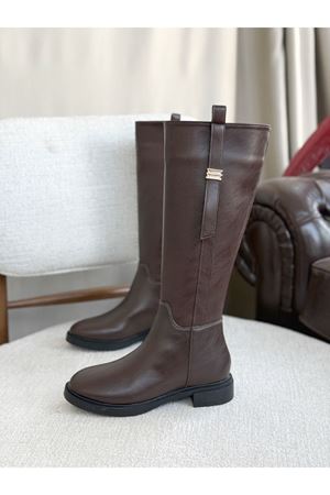 Kadın Gail Düz Tabanlı Tokalı Çizme - Kahve-Deri