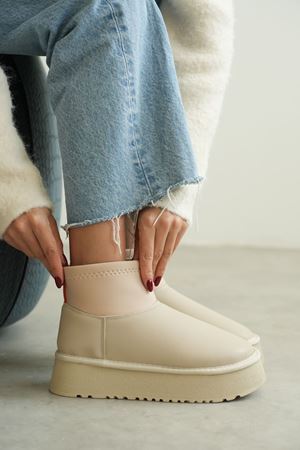 Kadın Royal Streç Kısa Bot - Ten Deri