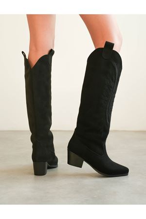 Kadın Umke Kovboy Çizme - Siyah Süet