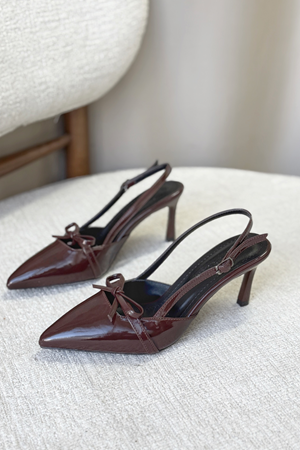 Kadın Sinco Fiyonklu Topuklu Ayakkabı - Kahve-Rugan