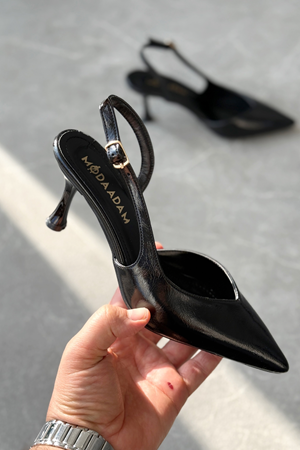 Kadın Eleni İnce Topuklu Ayakkabı - siyah-rugan