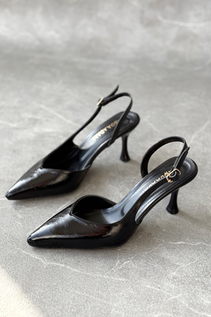 Kadın Eleni İnce Topuklu Ayakkabı - siyah-rugan