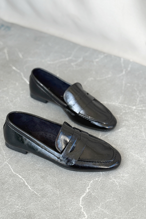 Kadın Olbin Düz Taban Babet - siyah-rugan