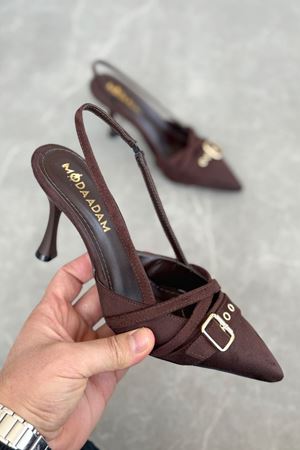 Kadın Wille İnce Topuklu Ayakkabı - Kahve-Süet