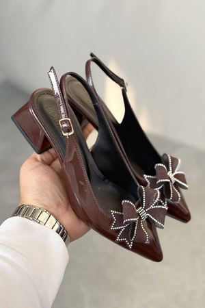 Kadın Howen Kısa Topuklu Ayakkabı - Kahve-Rugan