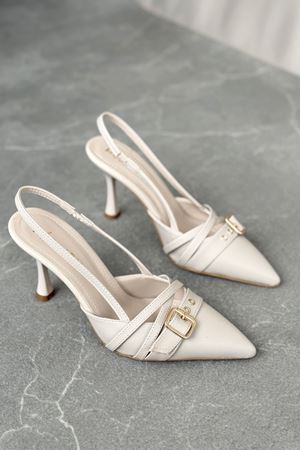 Kadın Wille İnce Topuklu Ayakkabı - Ten Deri