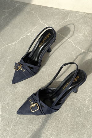 Kadın Wille İnce Topuklu Ayakkabı - Lacivert-Süet