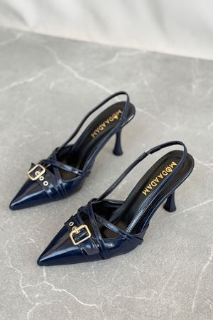 Kadın Wille İnce Topuklu Ayakkabı - Lacivert-Rugan