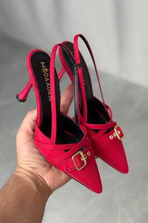 Kadın Wille İnce Topuklu Ayakkabı - Kırmızı