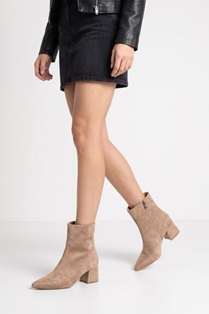 Kadın Zenit Kısa Topuklu Fermuarlı Bot - Vizon