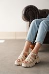 Kadın Mogena Kalın Tabanlı Sandalet - Ten